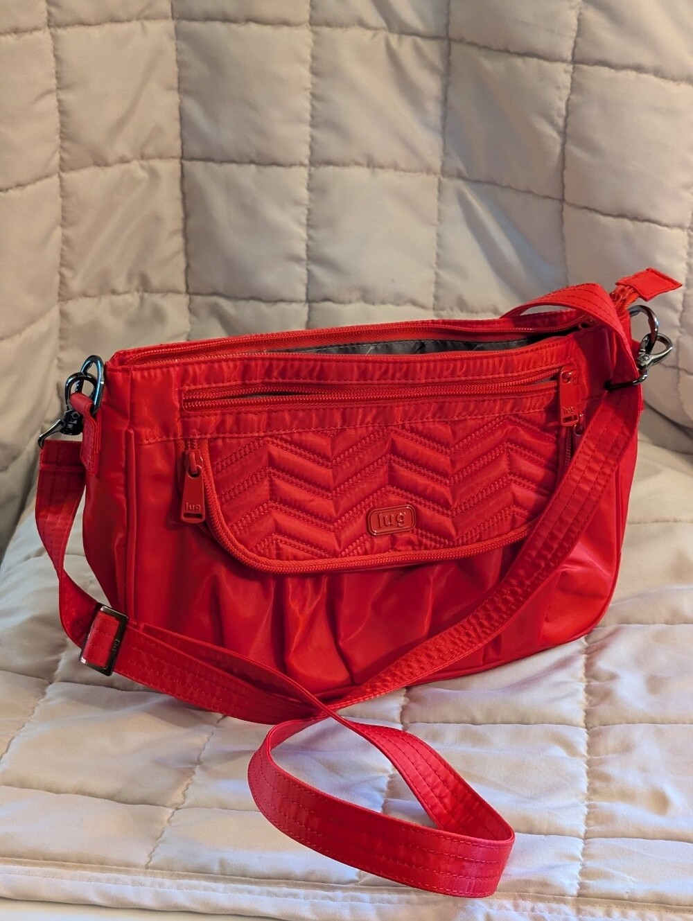 Lug Mambo Red Quilted Crossbody Bag -